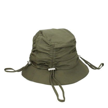 Jacquemus Green Cotton Bucket Hat with front logo and silver details, casual style, made of 75% cotton and 25% polyamide, MPN 235AC4705047560.