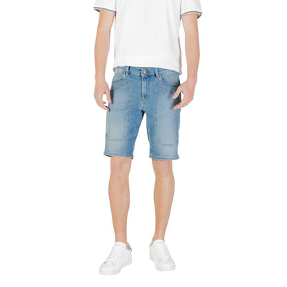 Jeckerson Light Blue Cotton Bermuda Shorts