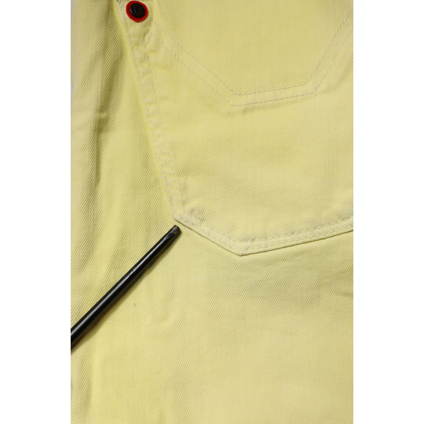 Jeckerson Yellow Mid Waist Straight Fit Men Denim Trouser Jeans