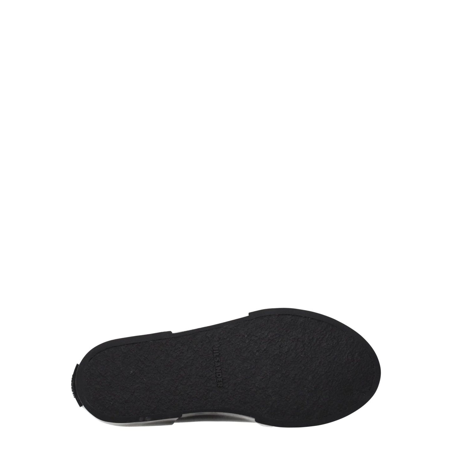 Sole of Jil Sander Black Fabric High Top Sneakers showing rubber material.