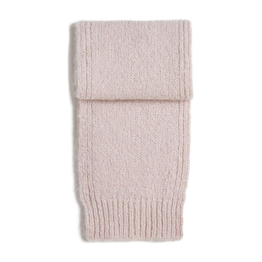 Jil Sander Plus Knitted wool Scarf in light pink with ribbed trim and logo, featuring a stylish knitted construction made of wool.