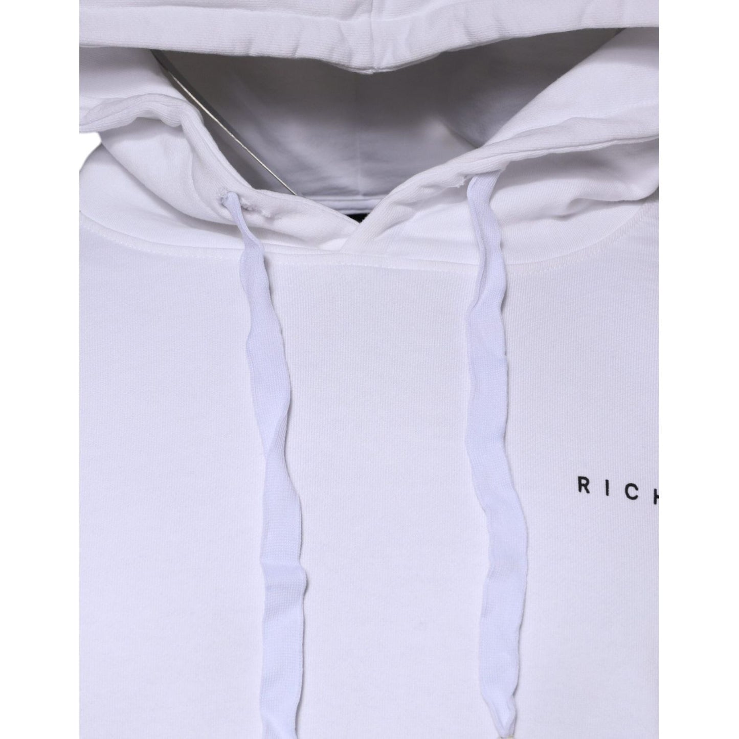 John Richmond White Logo Cotton Hooded Sweatshirt Sweater TSH87037-52