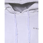 John Richmond White Logo Cotton Hooded Sweatshirt Sweater TSH87037-52