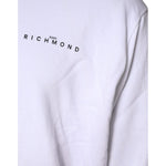 John Richmond White Logo Cotton Hooded Sweatshirt Sweater TSH87037-52