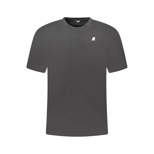 K-WAY Black Cotton Men T-Shirt, minimalistic black design with logo, chic and trendy, perfect for a modern wardrobe.