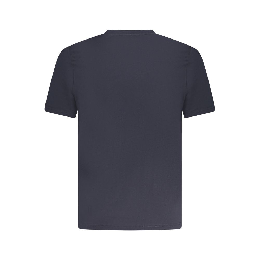 K-WAY Blue Cotton T-Shirt, short sleeve with crew neck, features 1 pocket and logo application.