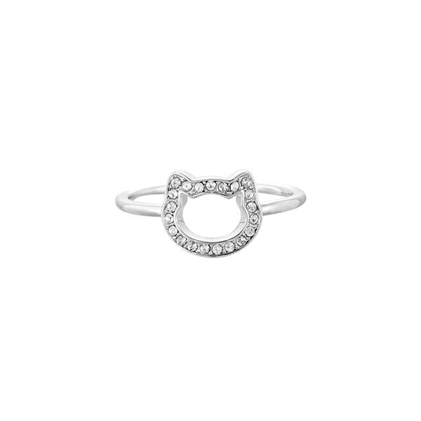 Silver ring with decorative design from KARL LAGERFELD JEWELS JEWELRY Mod. 5483546, featuring elegant crystal detailing.
