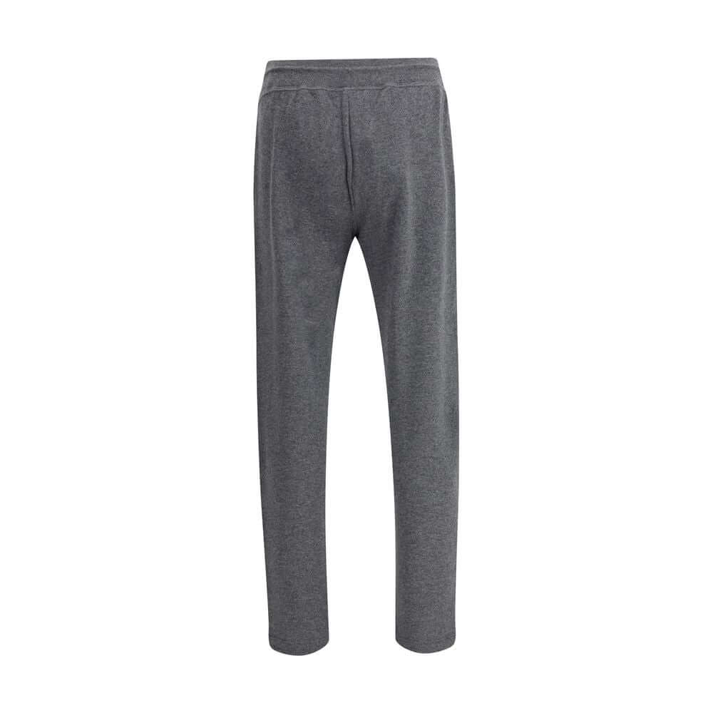 Kiton Gray Cashmere Casual Pants with elastic waistband and side pockets, perfect for elegant leisure. AW25, regular fit, 100% cashmere.