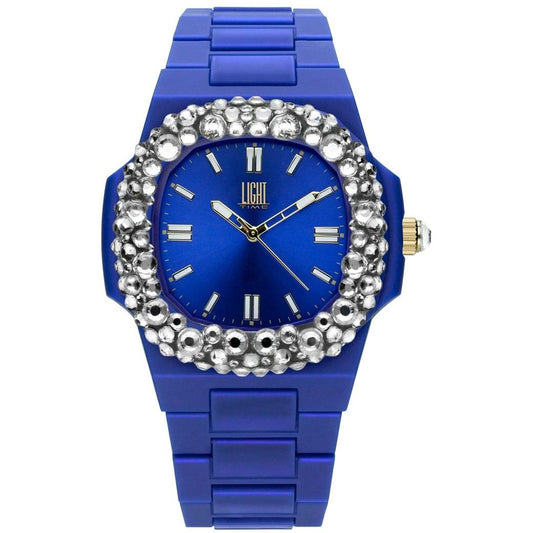 LIGHT TIME Mod. VELVET NAUTILUS - Blue Clear Strass WATCHES LIGHT TIME Dark Slate Blue