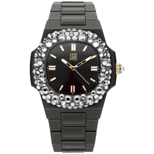 LIGHT TIME Mod. VELVET NAUTILUS - Black Clear Strass WATCHES LIGHT TIME Dark Slate Gray