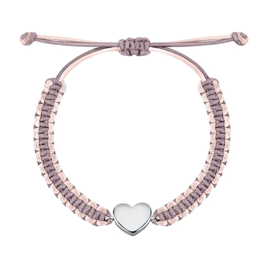 LA PETITE STORY JEWELRY Mod. LPS05ASD39 heart bracelet with adjustable cord in pink and silver