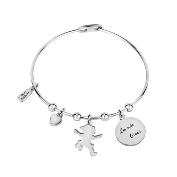 Silver bracelet with charms by LA PETITE STORY JEWELRY Mod. LPS05ASF04