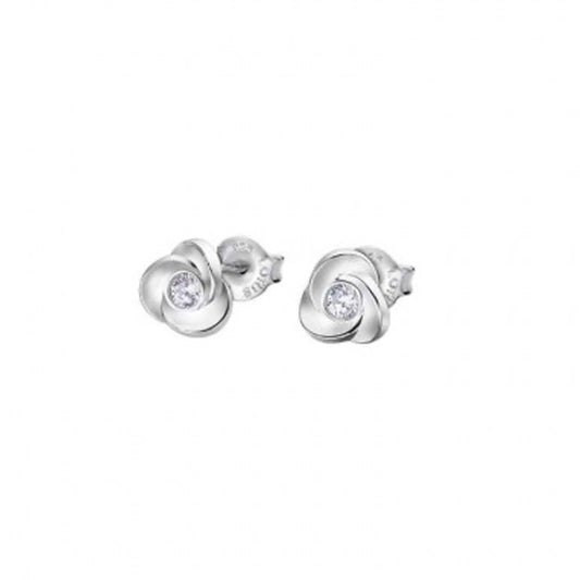 LOTUS JEWELS JEWELRY Mod. LP3059-4/1 elegant silver earrings with diamond accents