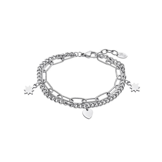 LOTUS JEWELS JEWELRY Mod. LS2313-2/1 bracelet with heart and star charms