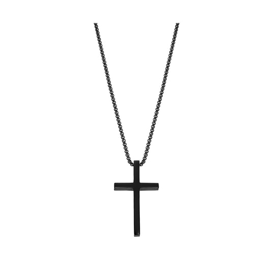 LOTUS JEWELS JEWELRY Mod. LS2370-1/1 black cross pendant necklace.