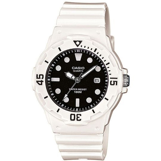 CASIO COLLECTION Mod. LADY DIVER - BLACK wristwatch with 34mm resin case, quartz analog movement, and water resistance up to 10 ATM.