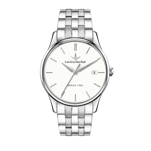 LUCIEN ROCHAT MOD. R0453115001 silver quartz wristwatch for gentlemen with date function and 39 mm case
