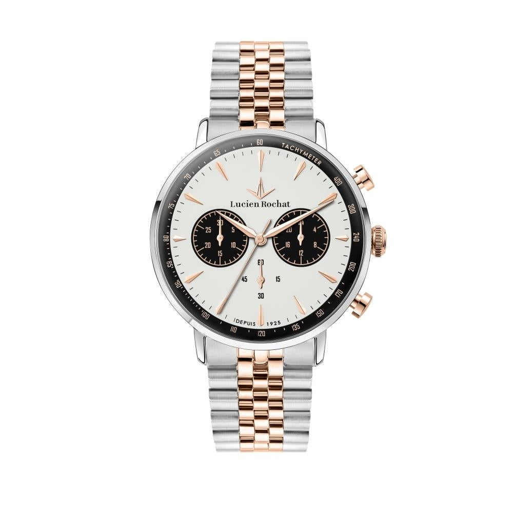 LUCIEN ROCHAT MOD. R0453120003 gent's chronograph wristwatch with quartz movement, 41mm case size, image focus on elegant design.