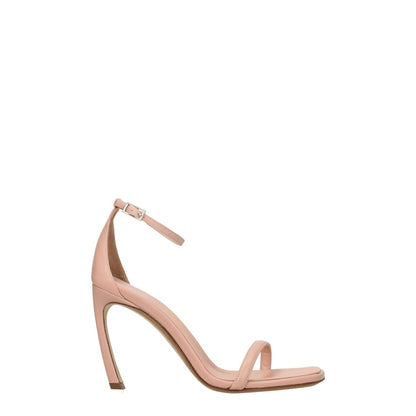 Lanvin Pink Leather Stiletto Heel Sandals with buckle closure and high heel, open toe design, MPN FWSASS04NAPA962, apricot accents.