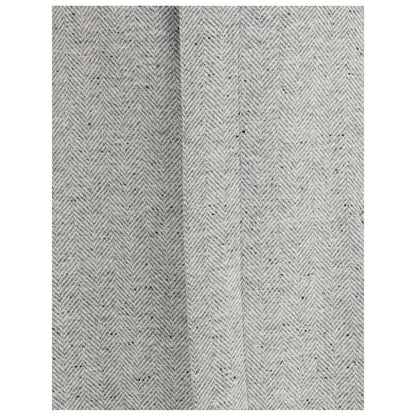 Close-up of Lardini Gray Fleece Wool Coat with herringbone pattern, highlighting fabric texture and design details.