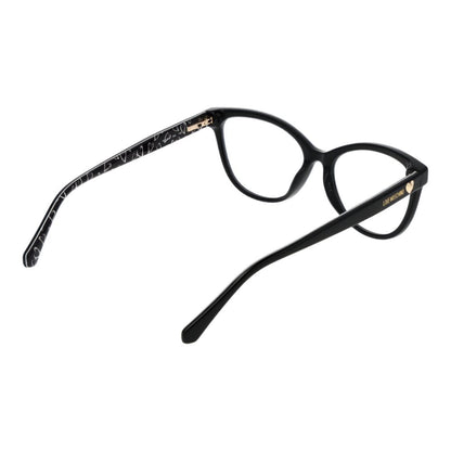 Love Moschino Black Acetate Glasses (Frames) with full-rim cat eye design and spring hinge for women.