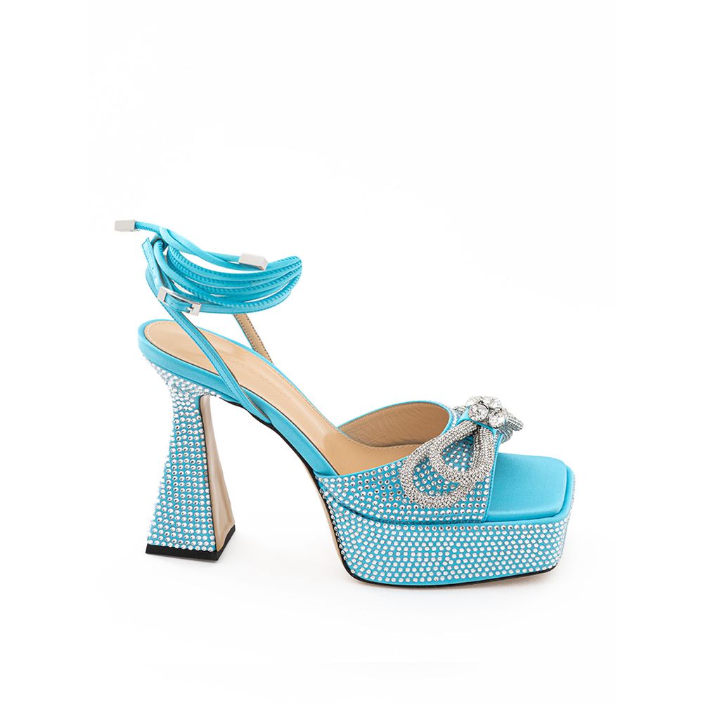 MACH & MACH Blue Leather Platform Sandals