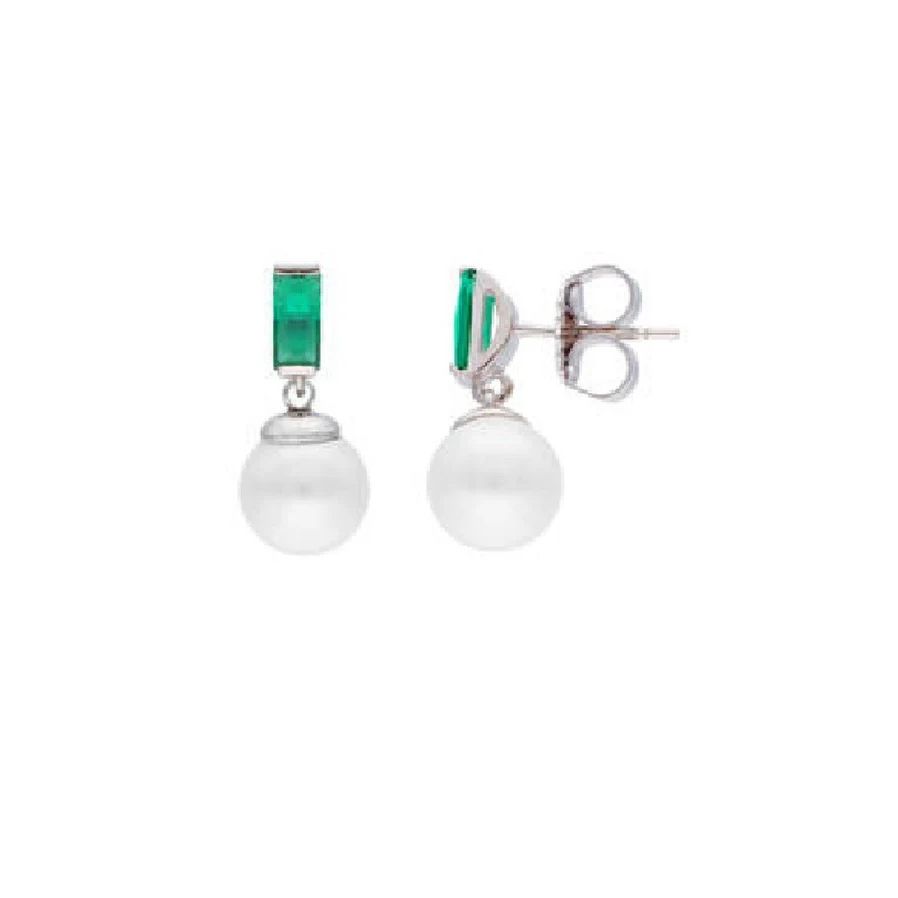 MAJORICA JEWELRY Mod. 17269.01.2.E00.906.1 featuring elegant pearl drop earrings with green accents