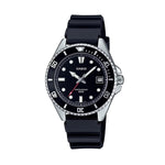 CASIO SPORT Mod. DIVER COMPACT 50M - BLACK unisex wristwatch with stainless steel case, quartz movement, black dial, and resin strap.