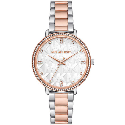 Alt Tag: MICHAEL KORS Mod. PYPER ladies wristwatch with 38 mm case in official packaging, stylish and elegant design for women.