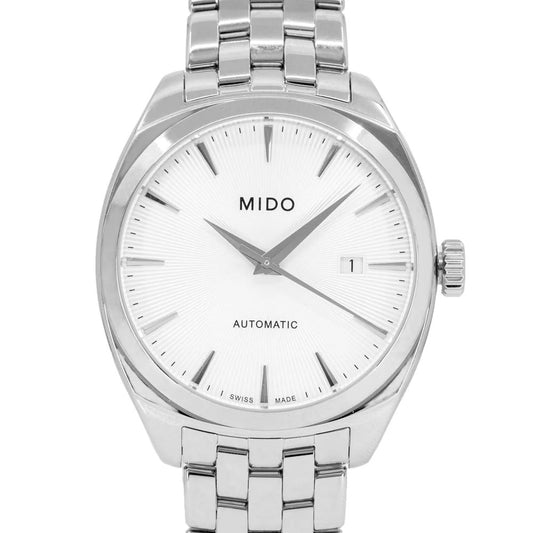 Alt Tag: MIDO MOD. BELLUNA ROYAL AUTO wristwatch with stainless steel bracelet, sapphire dial, and mechanical automatic movement, 5 ATM water resistance.