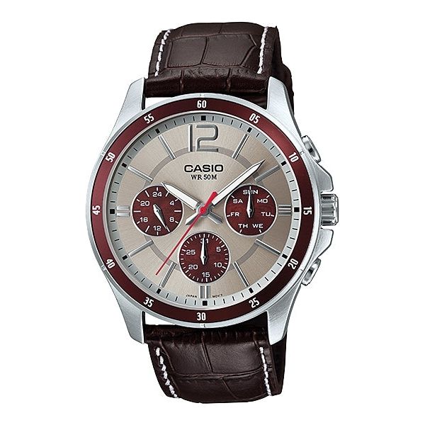 CASIO COLLECTION Mod. MULTIFUNCTION CALENDAR. LEATHER - TWO TONES MTP-1374L-7A1VDF
