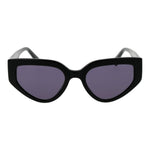 Maje Black Women Sunglass, black acetate frame, grey plastic lenses, full-rim cat eye style, UV protection.