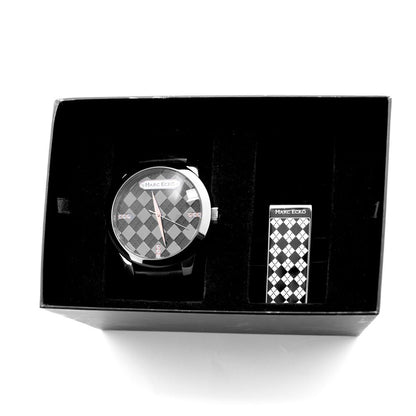 Marc Ecko Black Leather Dress Watch