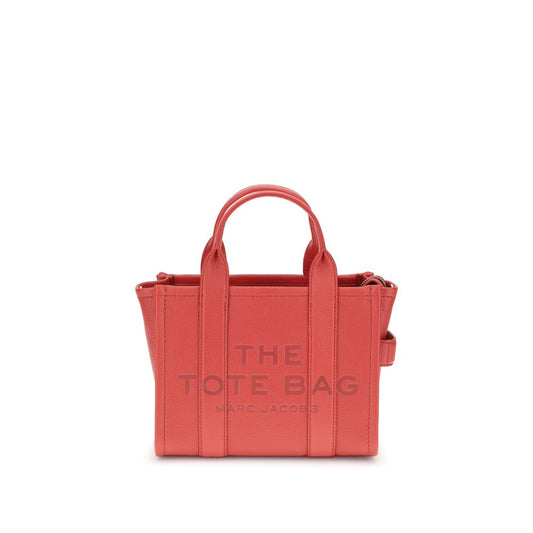 Marc Jacobs Red Calf Leather Bos Taurus Handbag with top handles and zipper closure, offering practical design and versatile strap options.