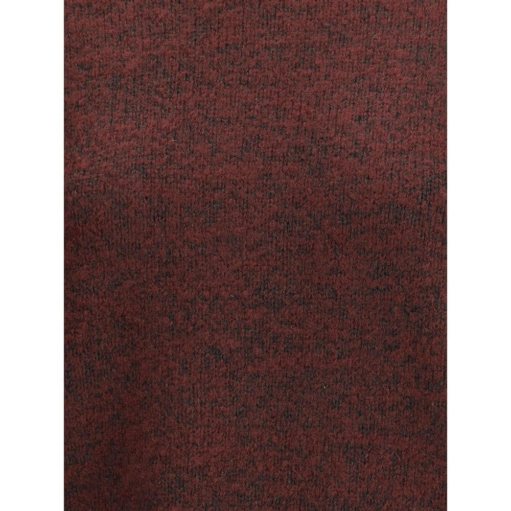 Margiela Bordeaux Fleece Wool Sweatshirt with vintage gradient coloring and brushed finish, classic crew neck design, ribbed edges.