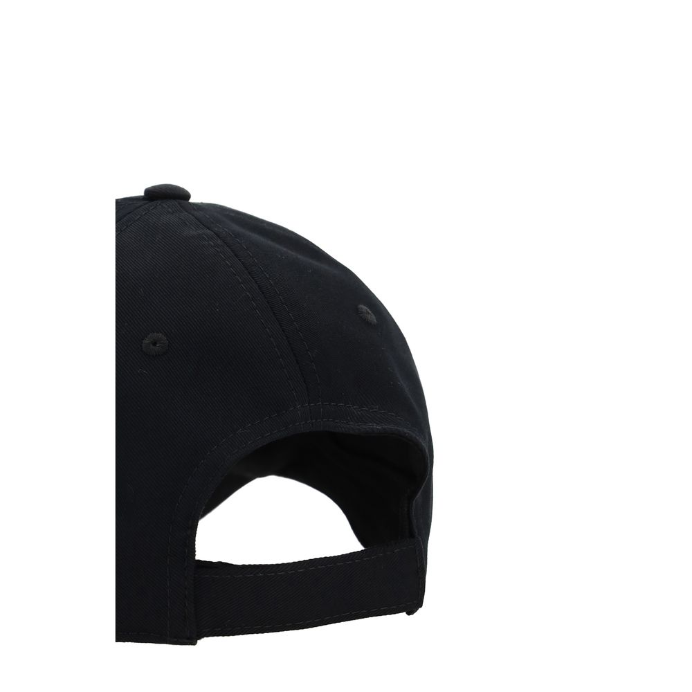 Back view of Marni Black Cotton Cap (Baseball Hat) with adjustable closure, iconic brand design, 100% cotton for AW25 season.