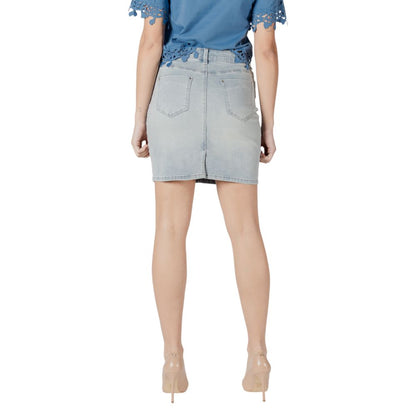 Morgan De Toi Blue Cotton Mini Skirt