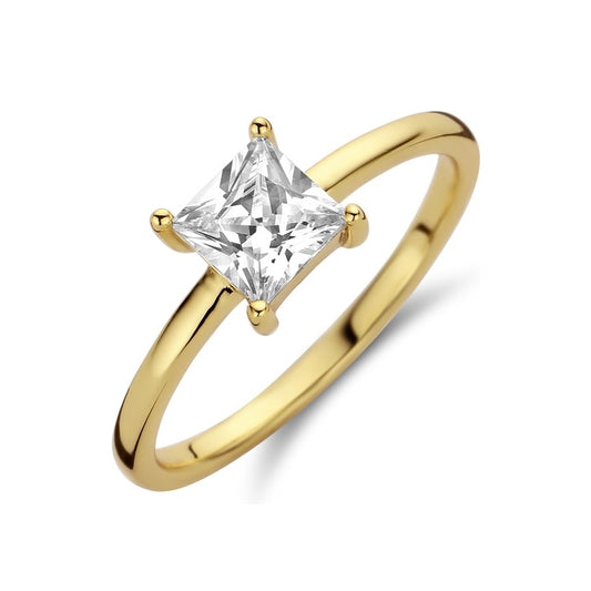 NEW BLING Mod. 9NB-0598-56 gold ring with square diamond setting