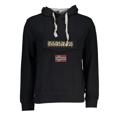 Napapijri Black Cotton Men's Hooded Sweater
