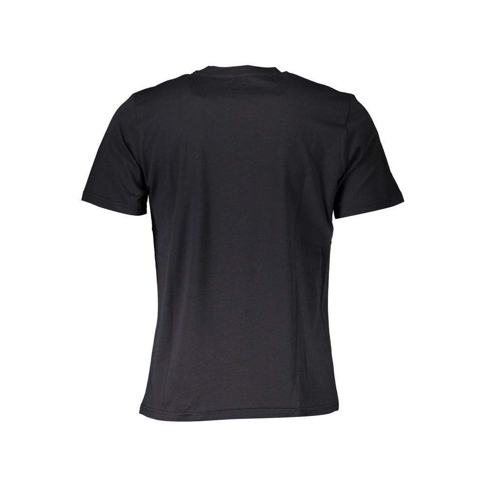 Back view of North Sails Black Cotton Men T-Shirt with short sleeves and crew neck design.