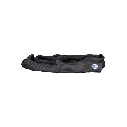 North Sails Black Cotton Scarf with logo, 30x190 cm, stylish application, soft texture, versatile and elegant accessory