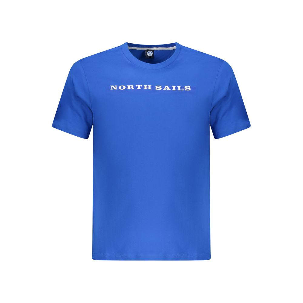 North Sails Blue Cotton Men TShirt with iconic logo on chest