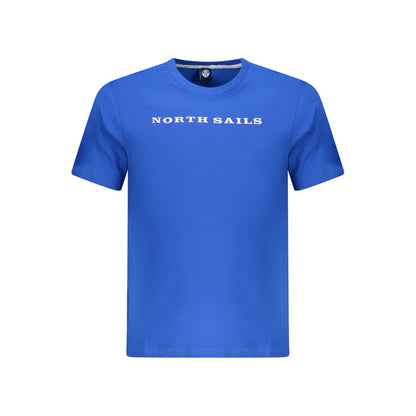 North Sails Blue Cotton Men TShirt with iconic logo on chest