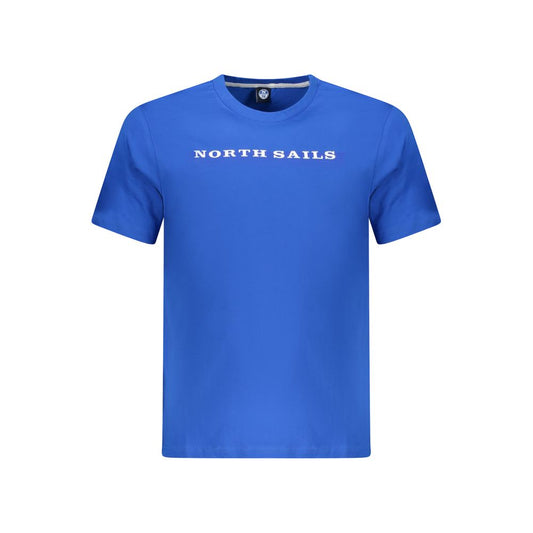 North Sails Blue Cotton Men TShirt with iconic logo on chest