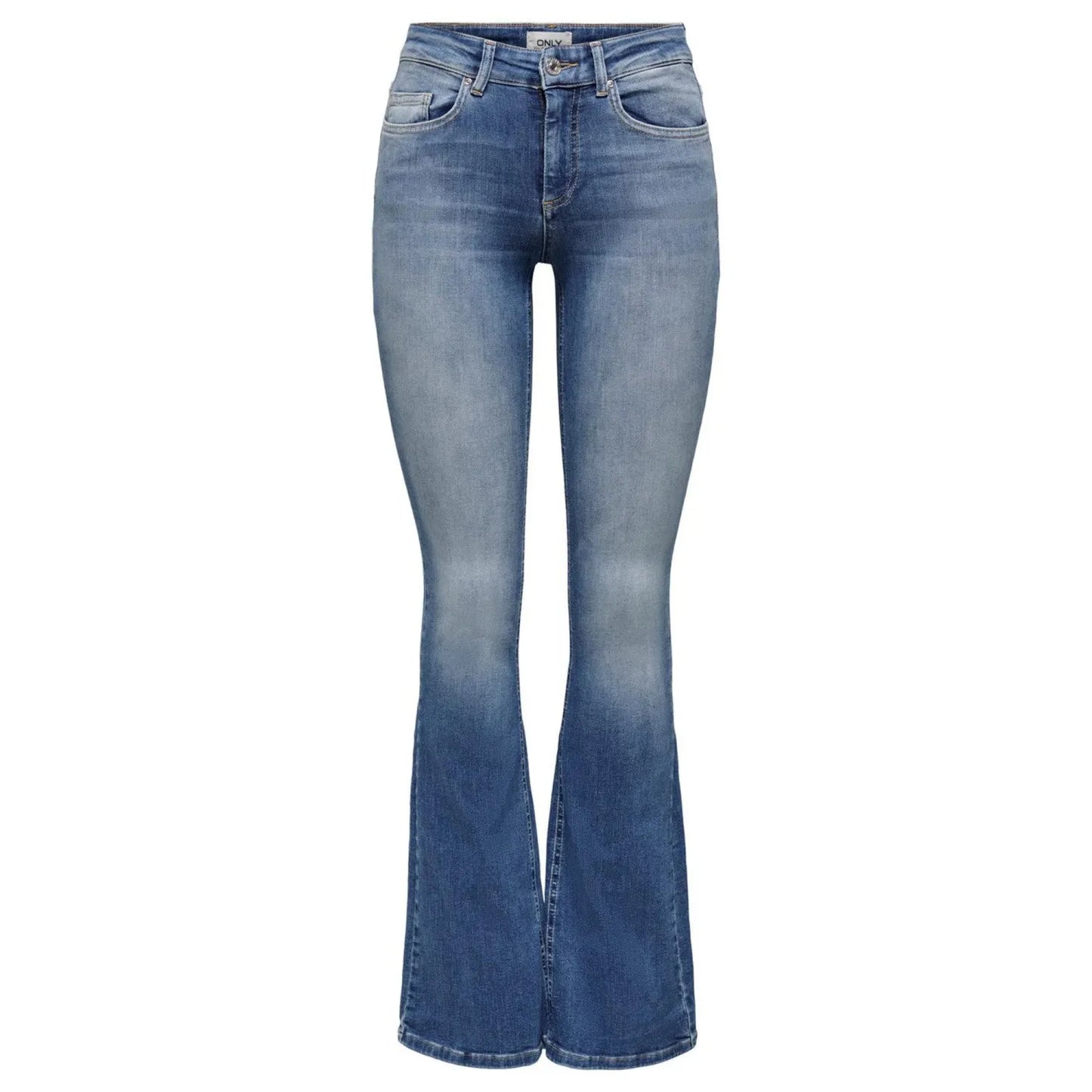 Only Blue Cotton Flared Jeans