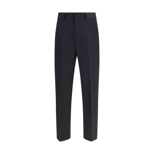 Our Legacy Black Fleece Wool Chino Pants for casual or formal looks, featuring straight leg design and essential details.