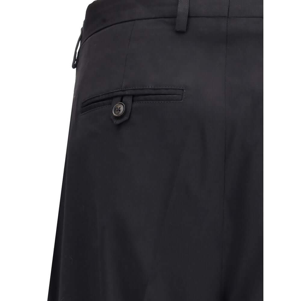 Our Legacy Black Fleece Wool Chino Pants featuring back pocket detail.