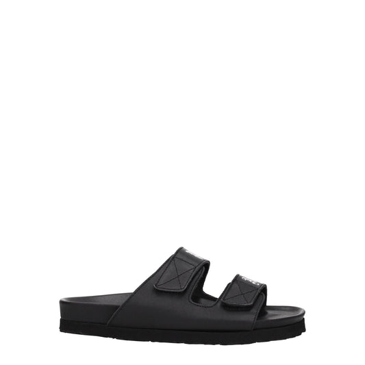 Palm Angels Black Leather Flat Sandals
