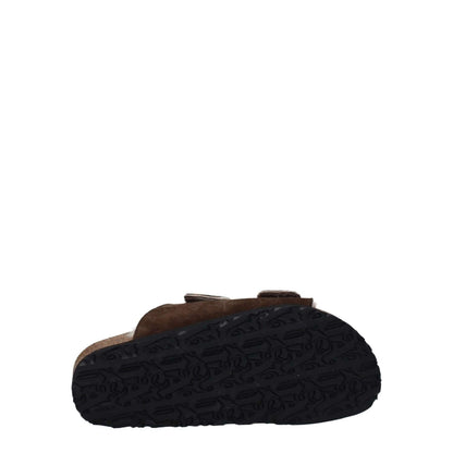 Palm Angels Brown Leather Slippers