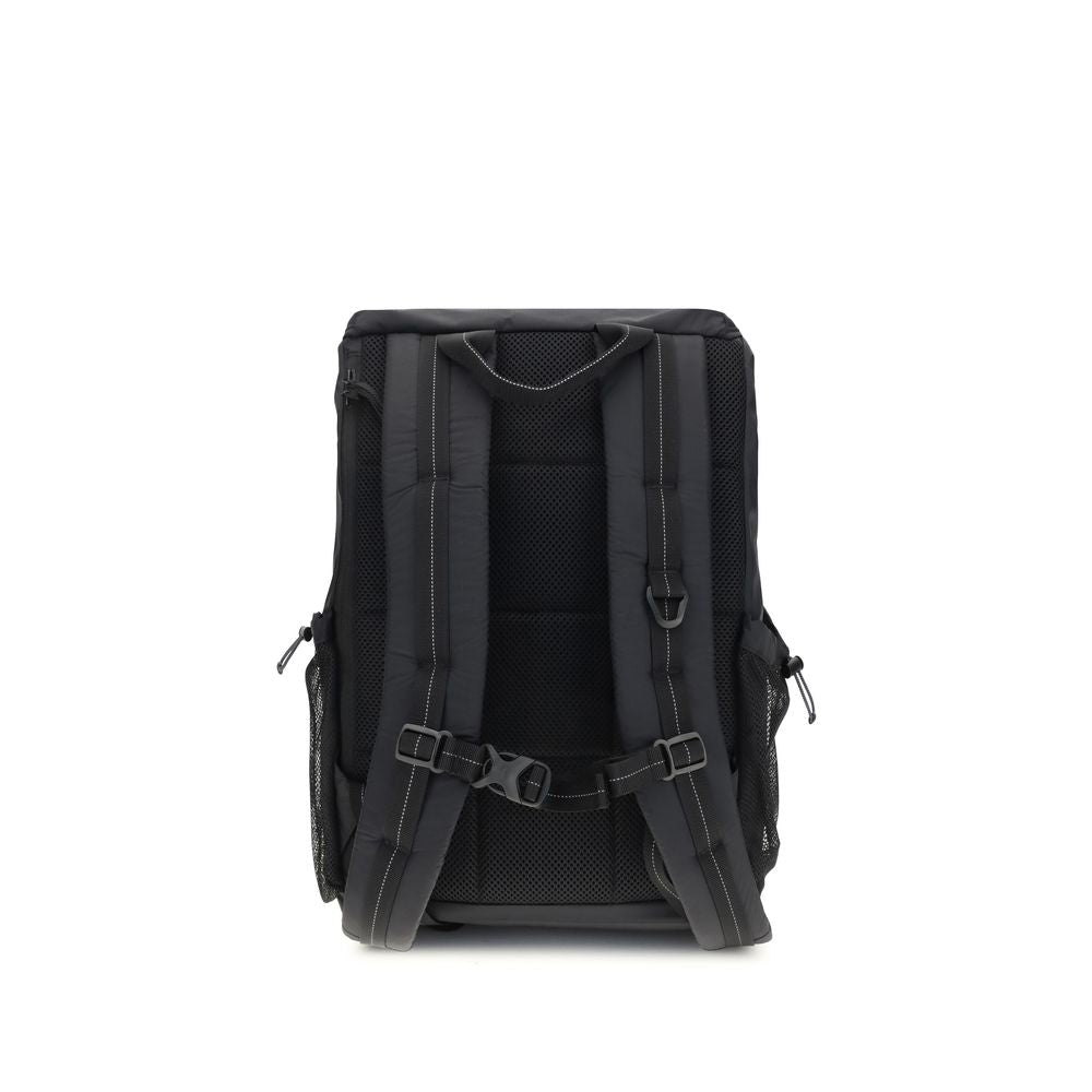 Rear view of Parajumpers Black Nylon Backpack with adjustable padded straps and multiple pockets.